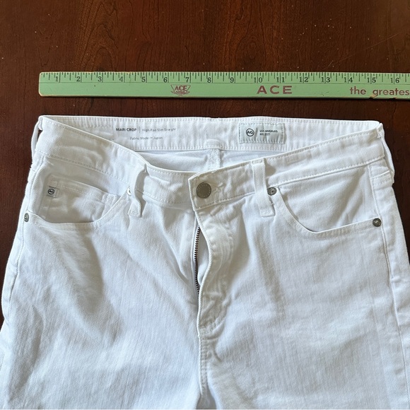 AG Adriano Goldschmied mari crop high rise slim straight White  Jeans 30 - Picture 7 of 8